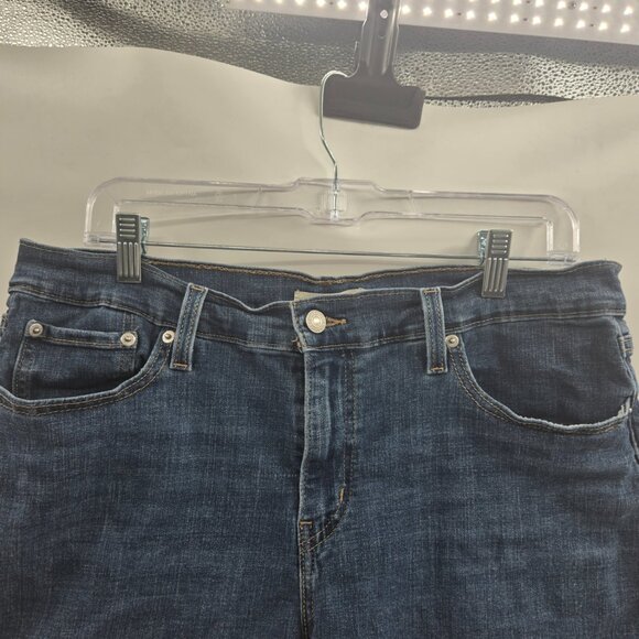 Levi's Blue Mid Length Cuffed Jean Shorts Waist Size 32 - Picture 2 of 8